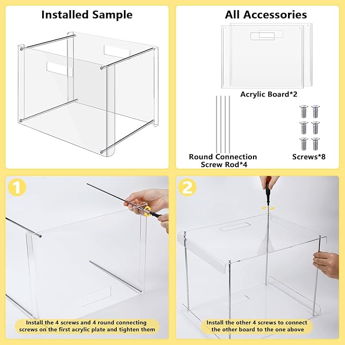 24 Hanging File Folder with Acrylic Organizer for Letter/a4 Size Desktop Clear File Storage Box with Handles for Home Work Office Use(Rainbow,Classic)