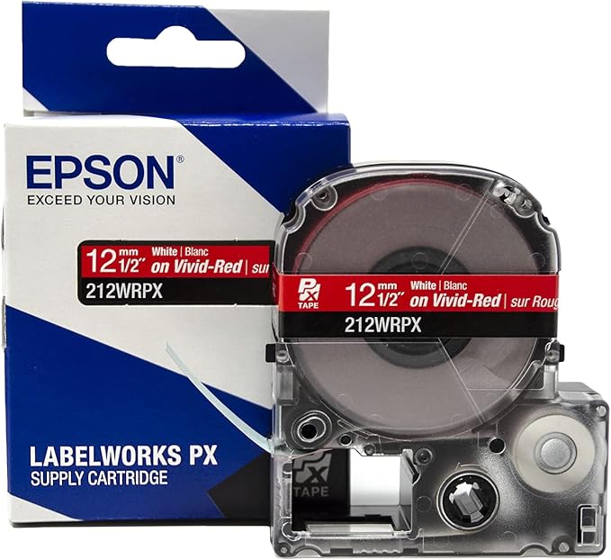 LABELWORKS Epson LW-C610PX-BLK Christmas Crafter Bundle - Label Maker and White on Red and White on Green Tape