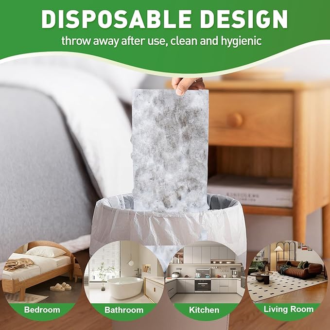 NXPPYY 100ct Dry Sweeping Cloths for Swiffer Sweeper Mop, Heavy Duty Microfiber Duster Mop Pad Refills, Captures Dust & Pet Hair, for Hardwood Floors and Multi-Surface Cleaning