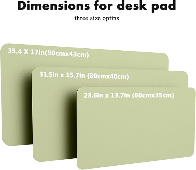 YSAGi Double-Sided Desk Pad, 35.4"x17" Leather Desk Mat, Eco Cork Desk Pad Protector,Large Mouse Pad,Waterproof Desk Blotter for Office/Home (Matcha Green/Cork)