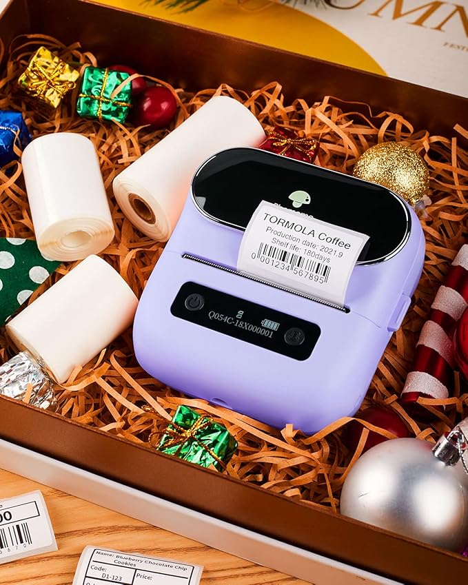 Phomemo Label Maker, Bluetooth Thermal Printer for Barcode, Address, Home, Mailing, Small Business,Clothing, Portable Label Maker Machine with 3 Label