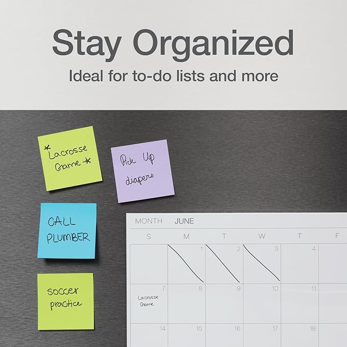 Redi-Tag Sticky Notes, Power Stick Notes, Adhesive Reminders, 3" x 3" Reusable Notes, Strong Adhesive Memos, Assorted Bright Colors, 12 Pack (1000976)