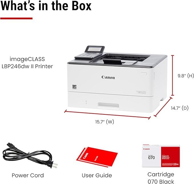 Canon imageCLASS LBP246dw II - Monochrome Duplex, Wireless Laser Printer, Single Function, with 1 Year Limited Warranty, 42 PPM