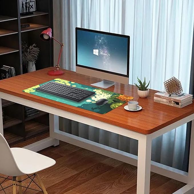 Koi Carp Fish Desk Pad Mouse Pad,Large Gaming Mouse Mat with Stitched Edges,Non-Slip Rubber Base Mousepad for Office PC Keyboard Laptop and Home Work Desk Mat(27.5X11.8 in)