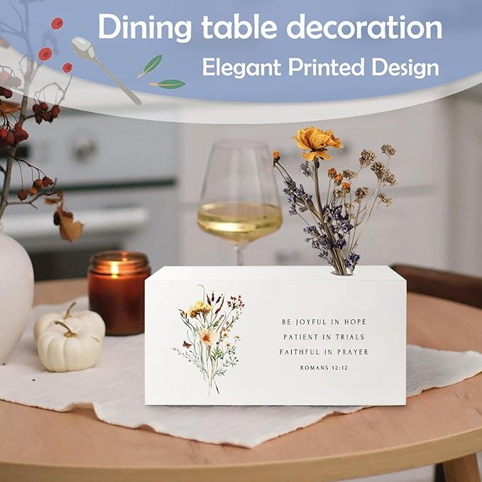 SNNDER Floral Christian Single Pen holder for Desk, Christian Religious Gifts for Women, Romans 12:12 Bible Verses Fountain Pen Holder for Home Office Desk Accessories