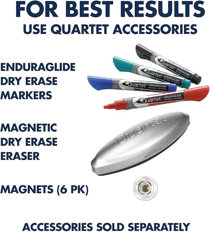 Quartet Magnetic Glass Dry Erase White Board, 48''W x 36''H Whiteboard, Infinity Frameless Mounting, White Surface (G4836W)