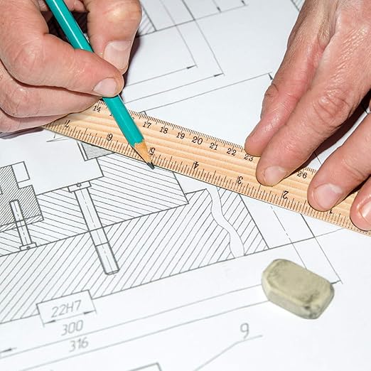 KEILEOHO 96 Pack 12 Inch Wooden Rulers Bulk, 30cm Wood Ruler Measuring 2 Scales for Home, Student, Office Tailor Shop, Factory, 12Inch and 30CM