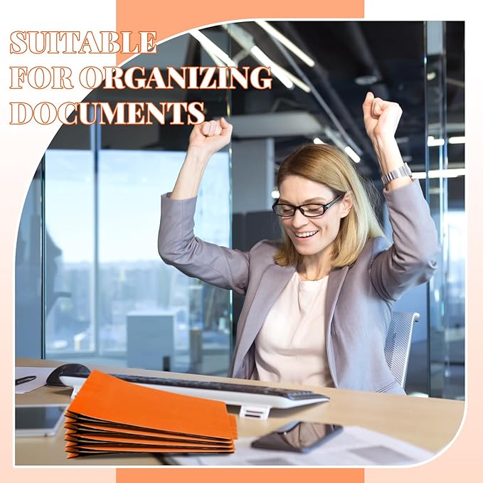 12 Pcs Classification Folders Letter Size, 1 Divider Pressboard File Folder with Fasteners, Expanding File Organizer Bulk for Teachers, Clergy, Office, Church, Christmas Donations (Orange)