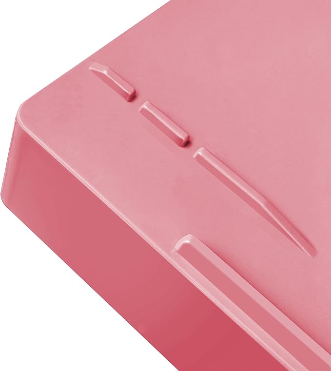 Acrimet Stackable Letter Tray 3 Tier Side Load, Plastic, Desktop File Organizer (Solid Pink Color)