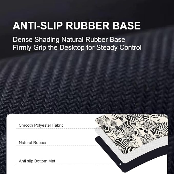 Large Desk Mat, Desk Matt for Desktop, Computer Gaming Mouse Pads, Anti-Slip Rubber Base, Stitched Edges Soft Mat for Desktop Office Home 31.5 x 11.8 Inches (Striped Zebra)