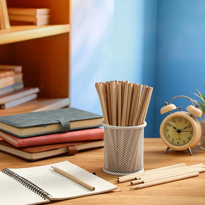 Fumete 1000 Pieces Wooden Pencils Bulk No Eraser Hexagonal HB Graphite Unsharpened Natural Wood Pencils Without Erasers Christmas Classroom Gifts for Students Bulk Christmas Goodie Bag Stuffers