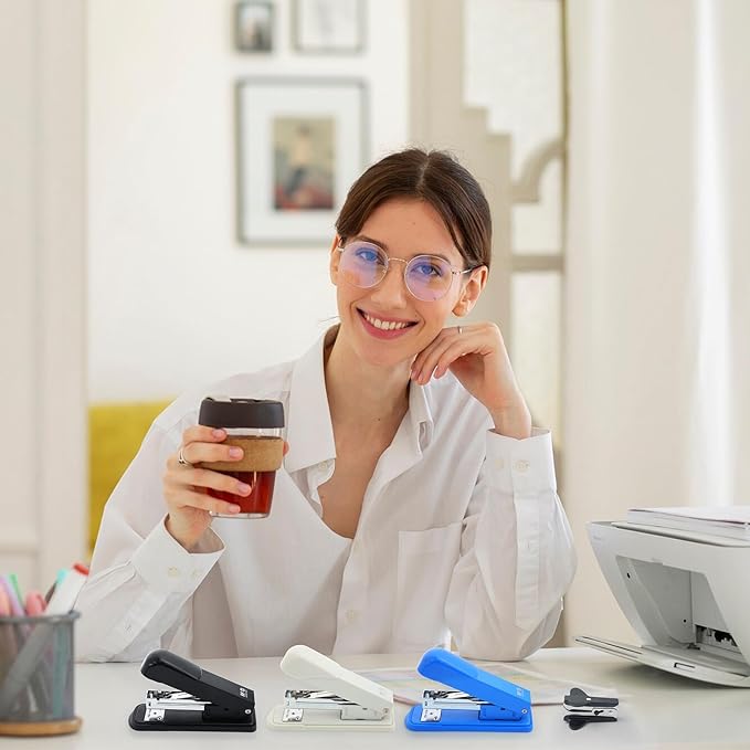 M&G Desktop Stapler Office Stapler with 1000 Staples and Remover, 25 Sheet Capacity, Metal Staplers for Desk, Two Binding Modes, Black