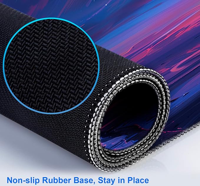 Anime Landscape Mouse Pad, Oversized Gaming Desk Pad, Space Planet Computer Mouse Pad, XXL Laptop Mouse Keyboard Pad, 35.4 x 15.7 x 0.12 Inch Office Desk Decoration