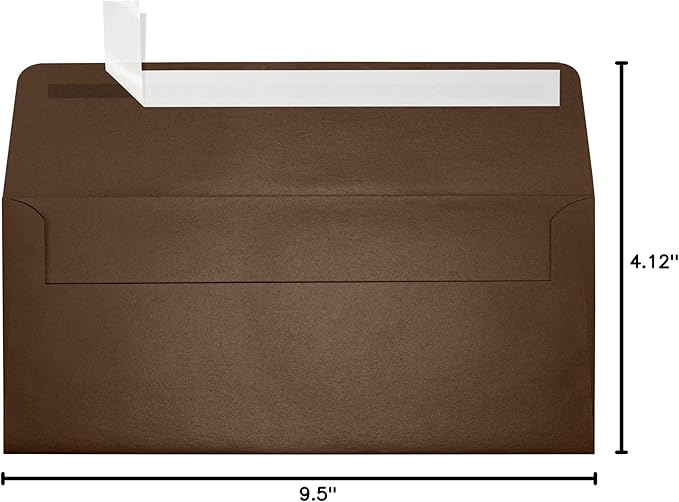 LUXPaper #10 Business Envelopes | Peel & Press | 4 1/8" x 9 1/2" | Bronze Metallic | 80lb. Text | 50 Qty