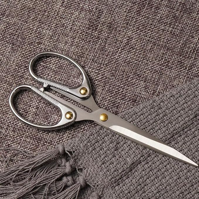 6.3" All Stainless Steel Office Scissors,Ultra Sharp Blade Shears,Sturdy Sharp Scissor for Office Home School Sewing Fabric Craft Supplies Multipurpose Scissors Sliver