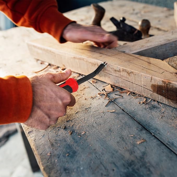 Heavy Duty Staple Remover Tool Upholstery Stapler Puller Lifter Staple Extractor Tack Puller for Removing Staples for Carpets Wood Flooring Furniture (Black-Red)