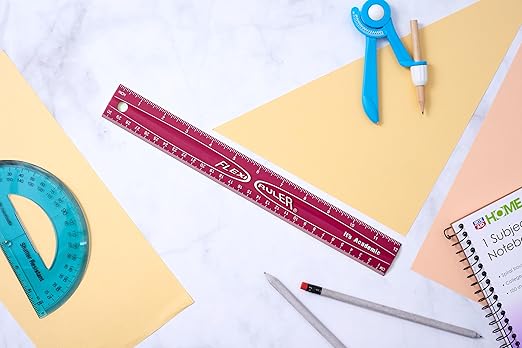 It's Academic Flexi Rulers, 12 Inches and 30 Cms, Flexible Plastic Straight Edges, Perfect for Teachers, Classrooms, 3 Bright Colors, 12 Pack
