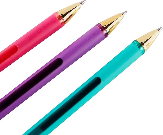 Erin Condren 6-Pack Colorful Gel Pens - Gem Tones -Gel Pen Ink Including Colors Red, Fuchsia, Orange, Purple, Aquamarine, Black and More! Perfect for Coloring and Writing