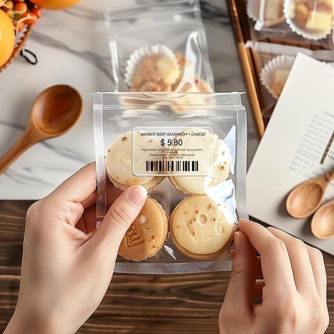 NIIMBOT Labels 3 Rolls Set for B1/B21/B31 Sticker Printer, 40x30mm (1.57'' x 1.18'') 230 Labels/Roll, Refill Labeling Tape for Home School Office Small Business (Clear)