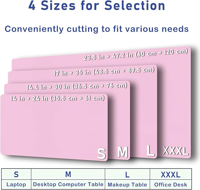 Boutilon Leather Desk Pad Protector,Non-Slip Mouse Pad,Laptop Desk Pad,Office Mouse Mat,Waterproof Leather Desk Blotter,Desk Writing Pad for Office and Home (S-Baby Pink,24"x 14")