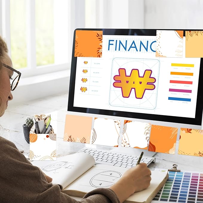 9 Pieces Fall Boho Sticky Notes Fall Boho Style Design Self-Adhesive Note Pads Sticky Memo Notes for School Office Home Supplies Students Teachers Presents