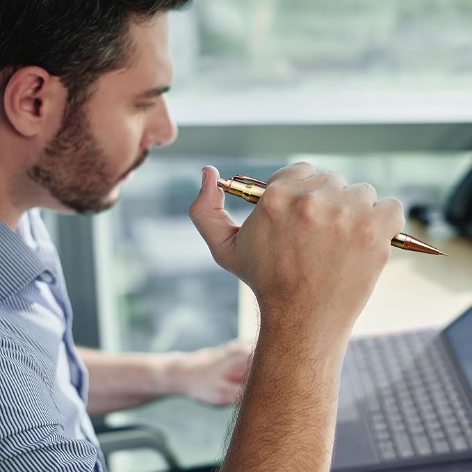 .308 Real Brass Casing Mechanical Pencil - Tactical Gift Box - Polished Brass