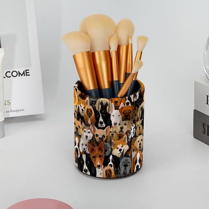 Dogs Collection Multi Animal Pencil Pen Holder for Desk, Desk Pen Organizer, Pencil Cup for Office, School