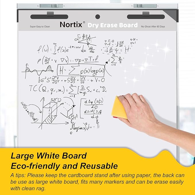 Nortix Easel Pad, Self-Stick Easel Pads, Anchor Chart Paper for Teachers, Strong Adhesive & Bleed-Resistant, 20''x23'' Sticky Notes Chart Paper, 30 Sheets/Pad, 8 Pads
