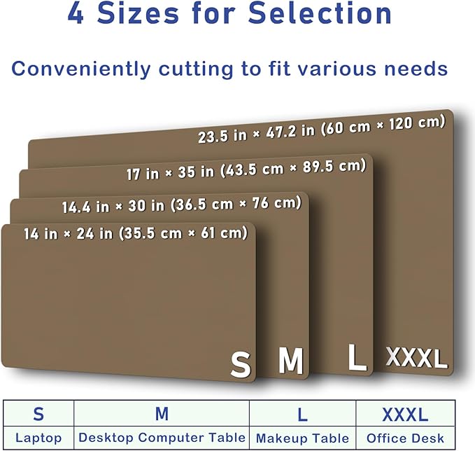 Boutilon Leather Desk Pad Protector,Non-Slip Mouse Pad,Laptop Desk Pad,Office Mouse Mat,Waterproof Leather Desk Blotter,Desk Writing Pad for Office and Home (L-Dark Apricot,35"x 17")