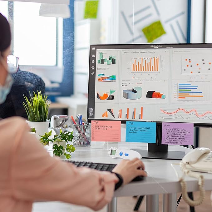 12 Pads to Do List Sticky Notes, 504 Sheets, 3x4 Inch with Line Adhesive Memo, 12 Bright Multi Colors Self-Stick Note Pads, to Do List Notepad, Easy to Use for Home, Office, Notebook