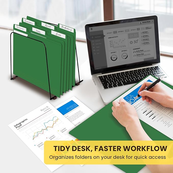 Colored File Folders Letter Size, 60 Pack Green Folders 1/3 Cut Tabs, Assorted Pastel Color Office School Buiness Folders for Filing Organization, Paper File Folder Bulk Set