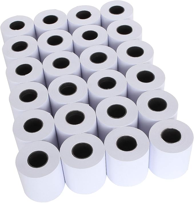 24 Pack 2 1/4" x 98 ft Adding Machine/Calculator Rolls Adding Machine Tape Paper Receipt Paper for Cash Registers, Printing Calculators