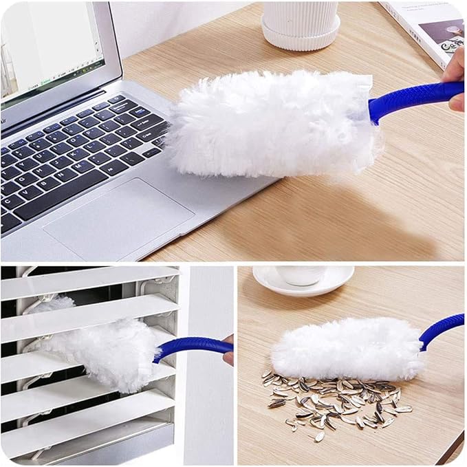 UKEENOR 360 Degree Dusters Multi Surface Duster Refills Kit Extender Handle (1 Long Handle to + 1 Short Handle + 12 Duster Refills)