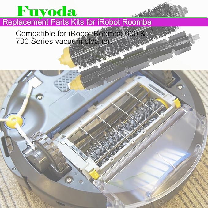 3 Sets Replacement Bristle & Flexible Beater Brush Compatible with iRobot Roomba 600 and 700 Series 614 618 630 635 640 645 650 652 655 660 665 670 671 675 680 690 692 694 695 760 770 780 790 Robot.
