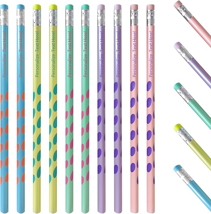 Personalized Wooden Pencils, 12 Custom Engraved Pencils in Vibrant Colors, Personalized Neon Color Pencils, Hardwood #2 School Pencils Teacher Supplies, Writing Drawing and Sketching (24)