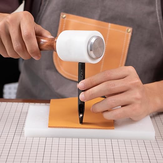 WUTA Oval Leather Hole Punch,Belt Hole Punch for Leather,Leather Punch Cutter Tool for Belt Watch Band,Leather DIYHole Punch Tool(5 * 25mm)