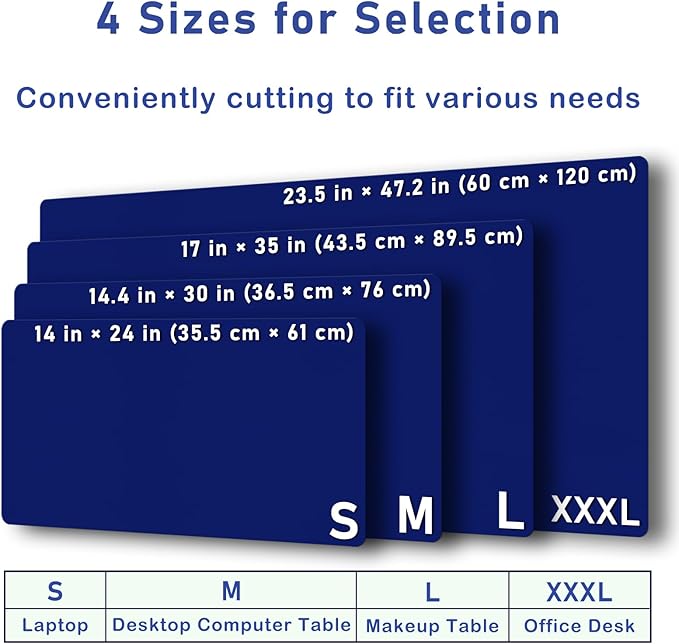 Boutilon Leather Desk Pad Protector,Non-Slip Mouse Pad,Laptop Desk Pad,Office Mouse Mat,Waterproof Leather Desk Blotter,Desk Writing Pad for Office and Home (S-Navy,24"x 14")