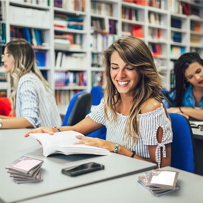 Sabary 9 Pads Cute Sticky Notes Animal Sticky Note Pads 3.15 x 3.94 Inches Colored Adhesive Memo Reminder Decor for Journal School Office Gifts(Book Lover)