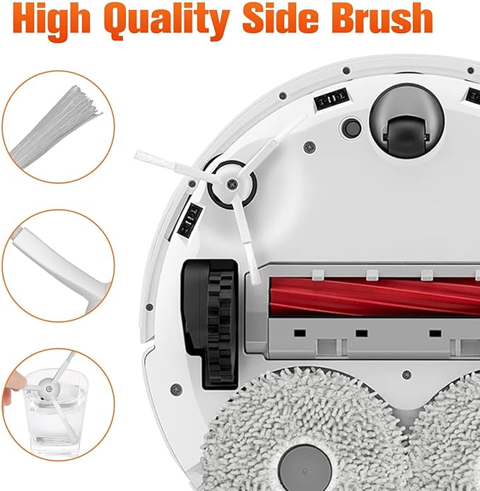 RUKHOOL Qrevo S Replacement Accessories for Roborock Qrevo S/Qrevo Pro/Qrevo Plus/QRevo MaxV Replacement Parts for Qrevo S Accessory Kit 2 Main Brushes 6 Dust Bags 4 Filters 4 Mop Pads 4 Side Brushes