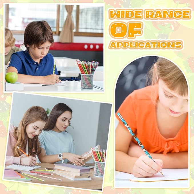 Kosiz 400 Pcs Christmas Pencils Bulk for Kids Colorful Pencils Pre Sharpened Wooden Pencil with Eraser 10 Fruit Style Pen Christmas Child Items Bulk Novelty School Student Reward Xmas Party Favors