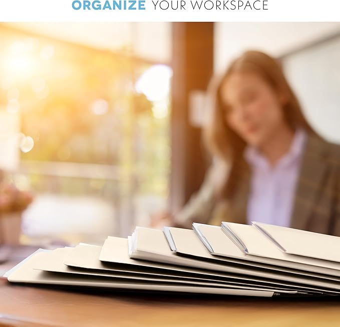 Manila Folders 8.5 x 11, Letter Size 100-Pack - File Folders for Documents 1/3-Cut Tabs, Assorted Positions, Folder Organizer for Home, Office or Classroom | Bulk Pack, Made in USA