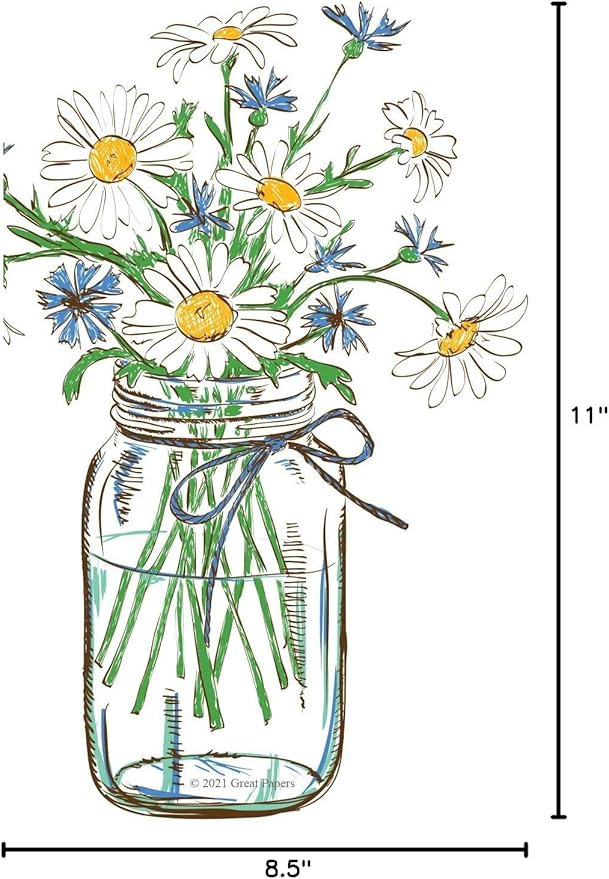 Great Papers! Mason Daisies Letterhead Stationery, 8.5" x 11", 80 count, Inkjet and Laser Printer Compatible (2020147)"