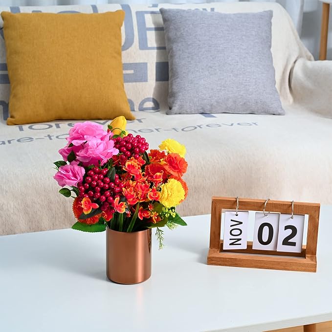 Rose Gold Pencil Holder for Desk, Stainless Steel Pencil Cup, Pen Holder Cup, Pen Pot, Vases Flower Pot, Makeup Brush Holder, Desktop Accessory Stationery Organizer