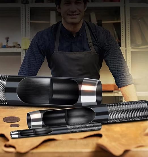 12PCS Leather Hole Punch Leather Punch Tool Heavy Duty Round Hollow Punch for Leather Belt Watch Band Gasket.