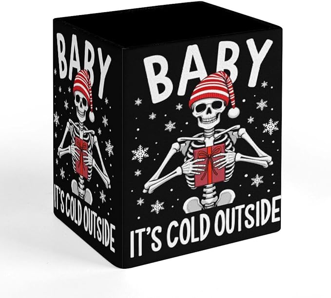 Fashion Pencil Pen Holder Cup, Waterproof Office Supplies, Waterproof Multifunctional Office Supplies Christmas Skeleton Funny Sugar Skull