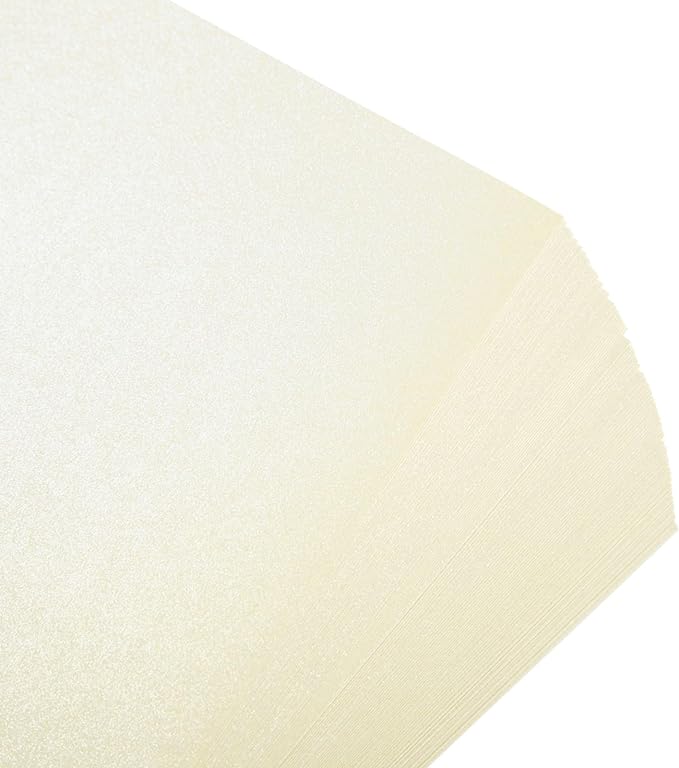 Best Paper Greetings Champagne Pearl Cardstock - 8.5 x 11 In, Double-Sided Ivory Metallic, 96 Sheets - Laser Printer Compatible - Elegant Laser Paper & Wedding Paper for Printing