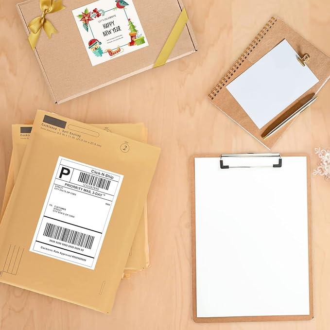 L LIKED Half Sheet Shipping Labels, 2 per Sheet, 200 Labels, 5.5 x 8.5 inch, for Laser & Inkjet Printer (100 Sheets)