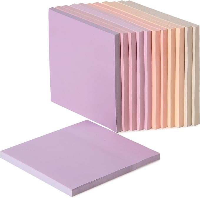Mr. Pen- Sticky Notes, 3”x3”, 12 Pads, 600 Sheets, Colorful Sticky Notes 3x3, Sunset Sorbet