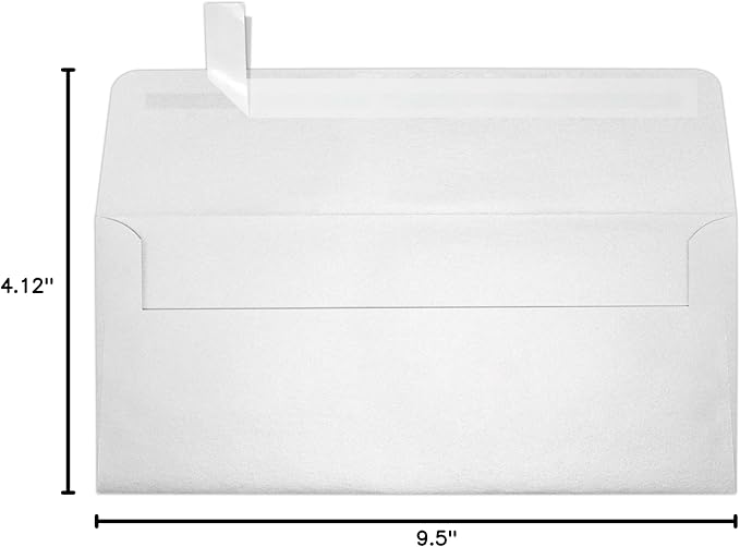 LUXPaper #10 Business Envelopes | Peel & Press | 4 1/8" x 9 1/2" | Crystal Metallic | 80lb. Text | 250 Qty