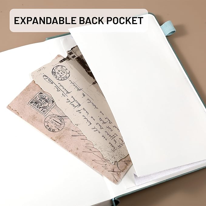 CAGIE Graph Paper Notebook- 320 Pages 100 GSM Graphing Grid Journal A5 Hardcover Leather Quad Ruled Notebooks for Engineering, Math, Work, Green